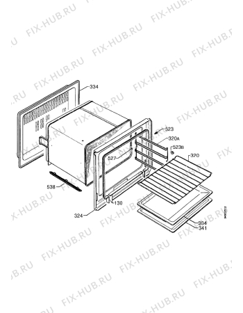 Взрыв-схема плиты (духовки) Zanussi ZBM762X - Схема узла Housing 001